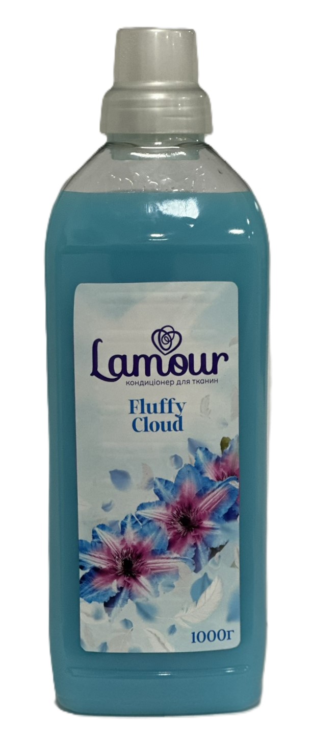 Кондиціонер-ополіскувач для тканин "Lamour Fluffy Cloud" 1000 гр. ПЕТ, ТМ ECONOMIX